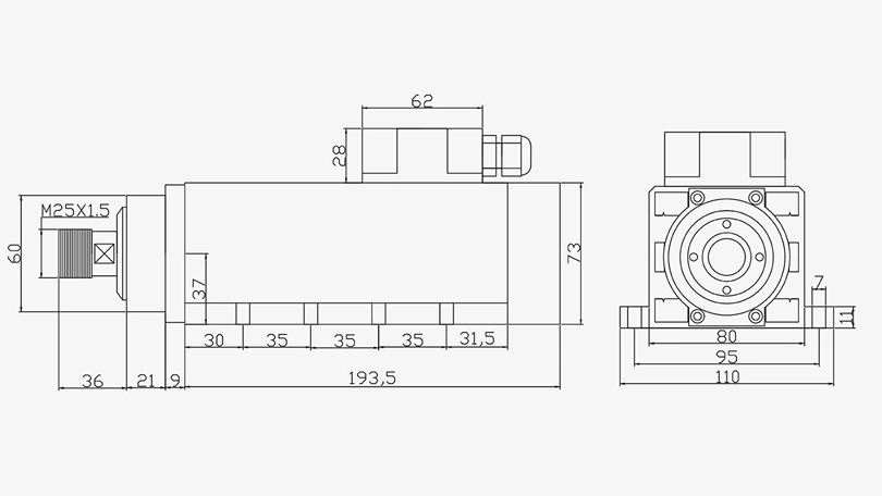 SL Square Air-Cooled 2.2ER20-80X73
