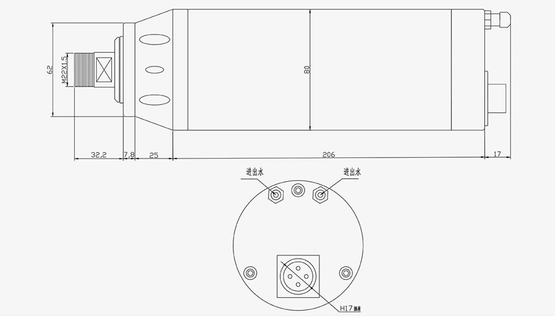 JD80-1.5KW ER16 Bullet Head