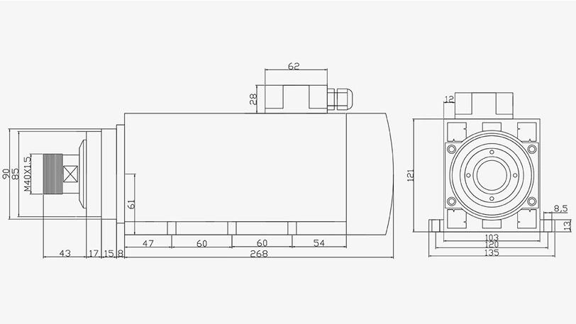 SL Square Air-Cooled 6.0B ER32-3-Hole-221