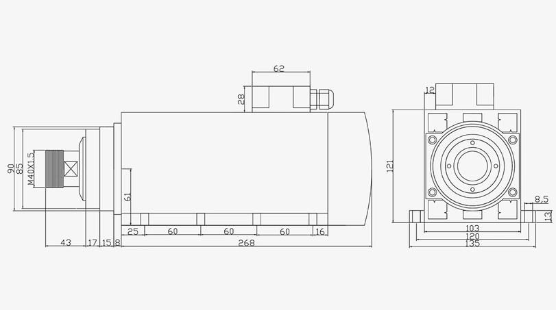 SL Square Air-Cooled 6.0B ER32-4-Hole-221