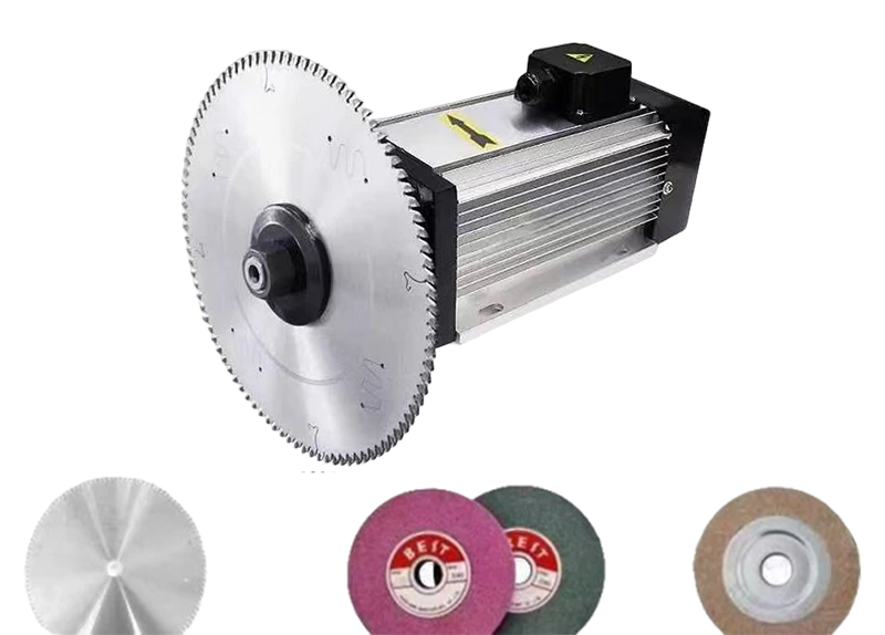 What are the advantages of the cutting motor for straight-clamp saw blades over ordinary three-phase asynchronous motors?